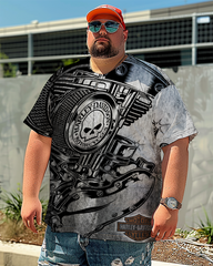 Men's Plus Size Printed Short Sleeve T-Shirt