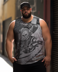 Men's Plus Size Printed Sleeveless T-Shirt