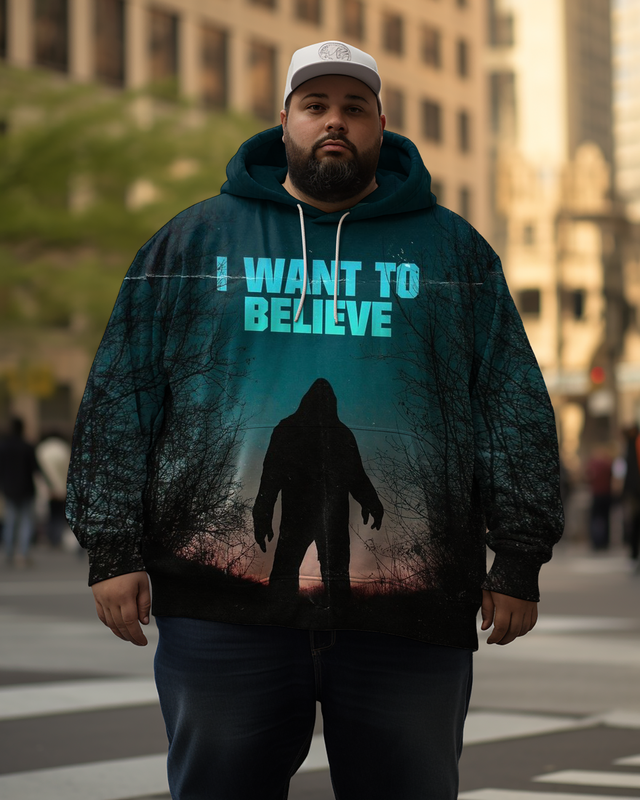 Sweat à capuche grande taille pour homme I Want To Believe