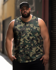 Men's Plus Size Printed Sleeveless T-Shirt