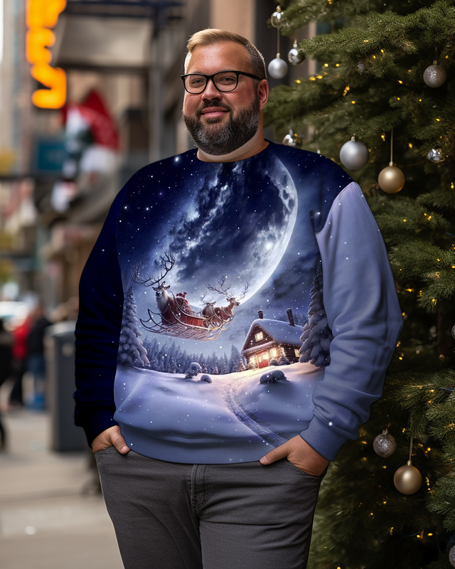 Weihnachtsnacht-Sweatshirts für Herren in großen Größen