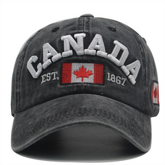 Casquette de baseball brodée avec feuille d'érable canadienne vintage