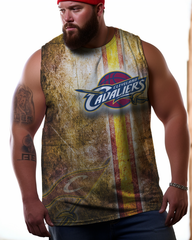 Men's Plus Size Printed Sleeveless T-Shirt