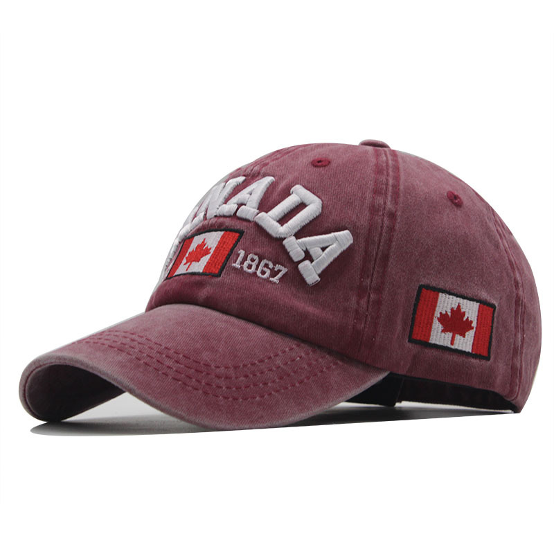 Casquette de baseball brodée avec feuille d'érable canadienne vintage