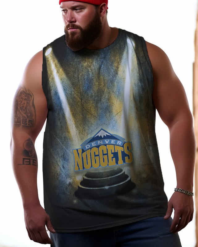 Men's Plus Size Printed Sleeveless T-Shirt