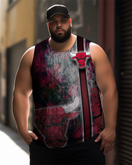 Men's Plus Size Printed Sleeveless T-Shirt