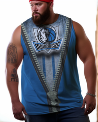 Men's Plus Size Printed Sleeveless T-Shirt