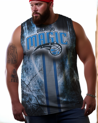 Men's Plus Size Printed Sleeveless T-Shirt