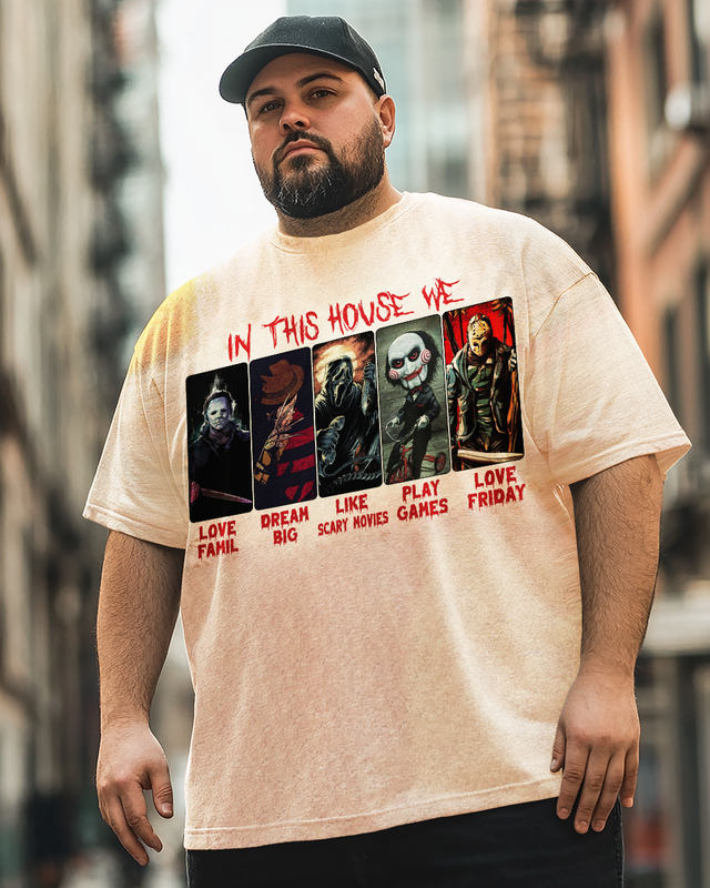 Men's Horror Movies Plus Size T-Shirt