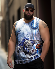 Men's Plus Size Printed Sleeveless T-Shirt