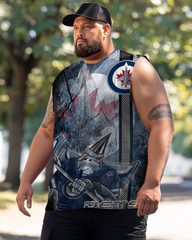 Men's Plus Size Printed Sleeveless T-Shirt