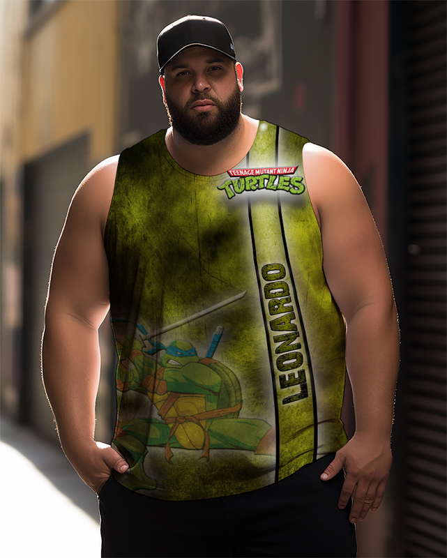 Men's Plus Size Printed Sleeveless T-Shirt