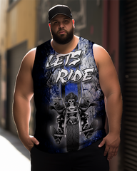 Men's Plus Size Printed Sleeveless T-Shirt