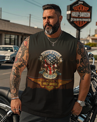 Harley Davidson Live Free Or Die Men's Plus Size Printed Sleeveless T-Shirt