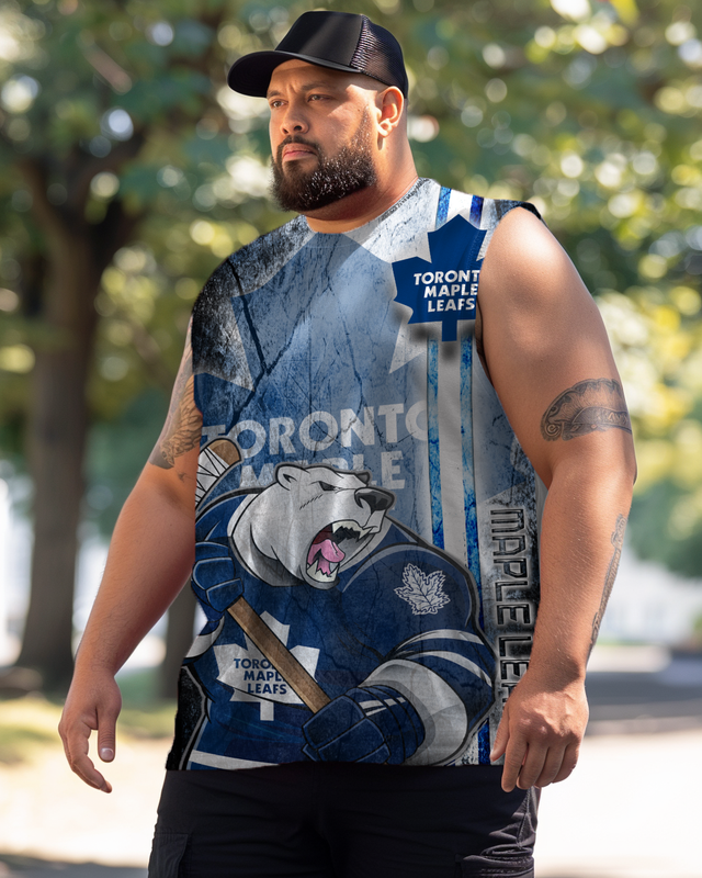 Men's Plus Size Printed Sleeveless T-Shirt