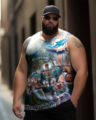 T-shirt sans manches imprimé grande taille pour homme