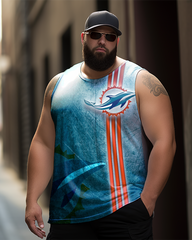 Men's Plus Size Printed Sleeveless T-Shirt