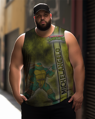 Men's Plus Size Printed Sleeveless T-Shirt