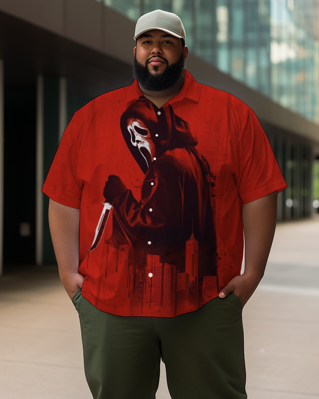 Chemise à manches courtes Morte pour homme, grande taille 