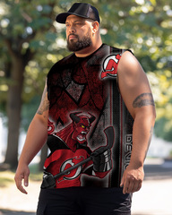 Men's Plus Size Printed Sleeveless T-Shirt