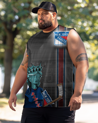 Men's Plus Size Printed Sleeveless T-Shirt