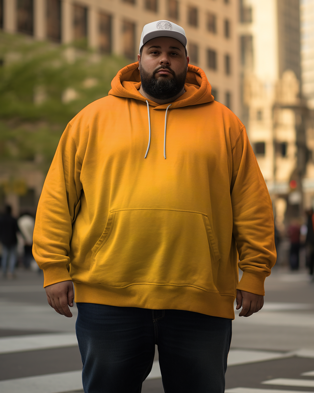 Sweat à capuche et pantalon orange grande taille pour homme