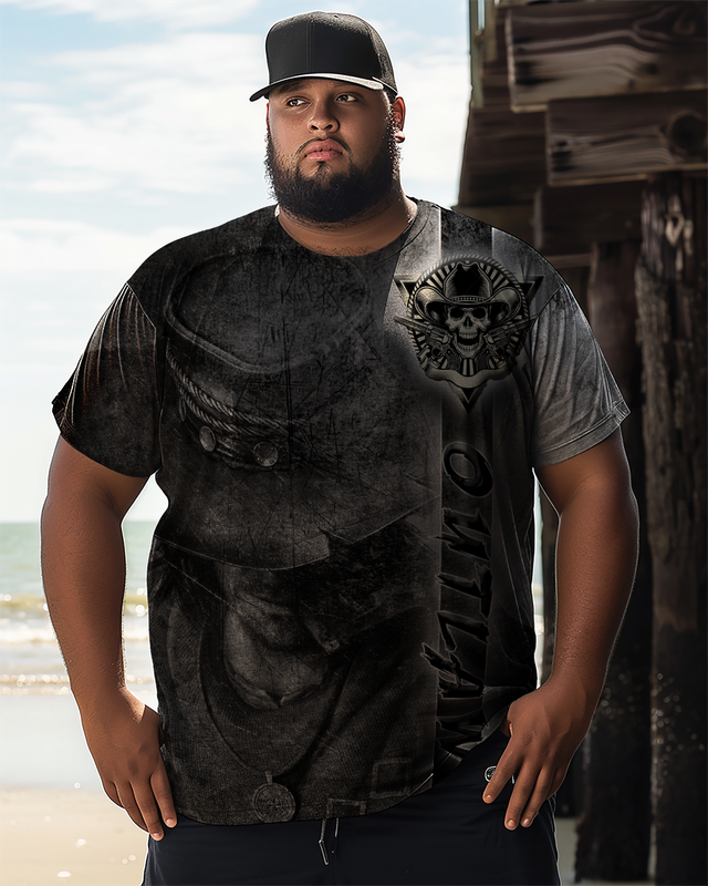 Men's Plus Size Printed Short Sleeve T-Shirt