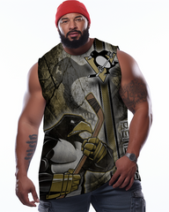 Men's Plus Size Printed Sleeveless T-Shirt