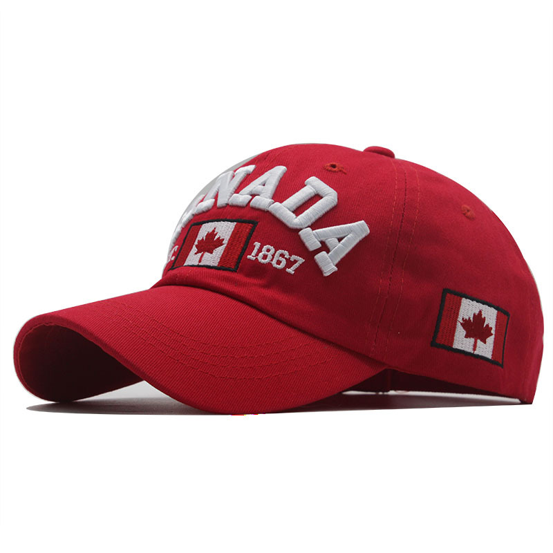 Casquette de baseball brodée avec feuille d'érable canadienne vintage