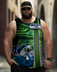 Men's Plus Size Printed Sleeveless T-Shirt