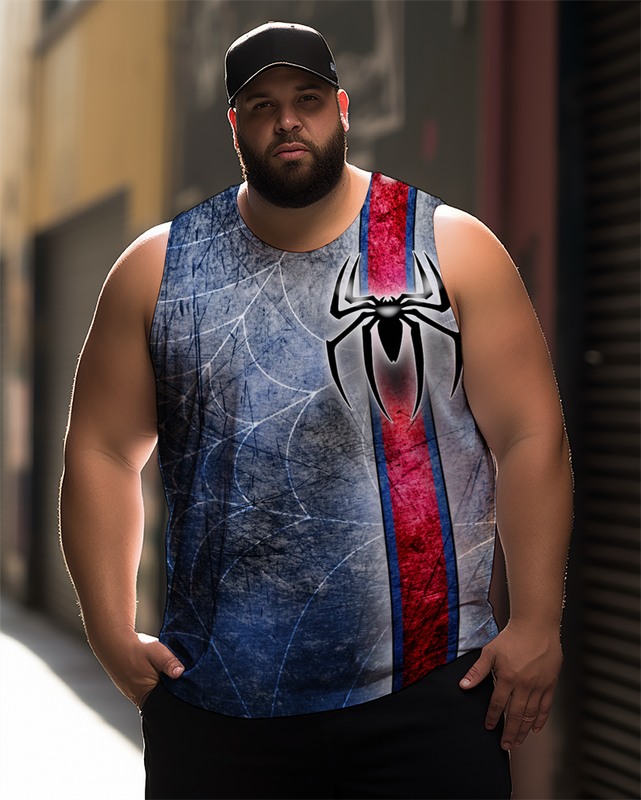 Men's Plus Size Printed Sleeveless T-Shirt