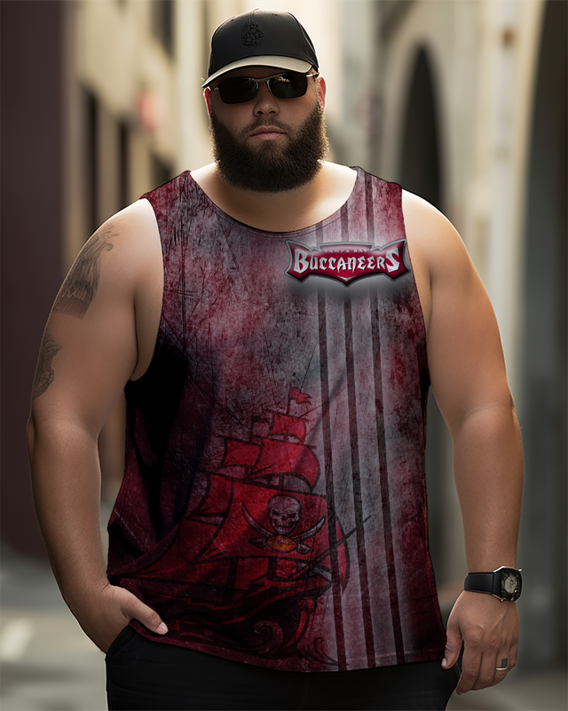 Men's Plus Size Printed Sleeveless T-Shirt