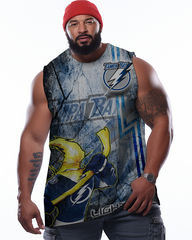 Men's Plus Size Printed Sleeveless T-Shirt