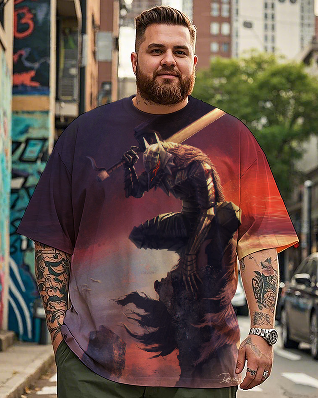 The Black Swordsman Men's Plus Size Short Sleeve T-Shirt