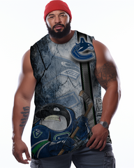 Men's Plus Size Printed Sleeveless T-Shirt