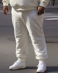 Men's White Plus Size Hoodie&Pants