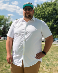 Chemise blanche à manches courtes pour homme grande taille 