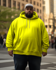 Sweat à capuche et pantalon jaune grande taille pour homme